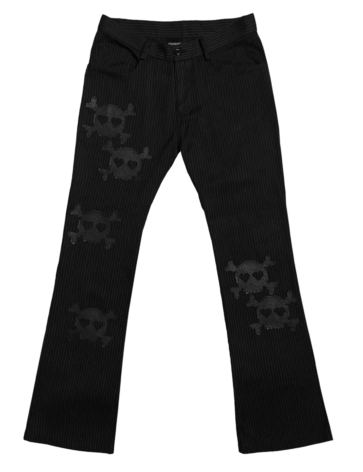 Flared Rayon Pixel Pinstripe Pants
